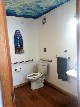 Remodeled bathroom with ceiling mural by volunteer, Adam Richards 2016 - Robin Rosenberg