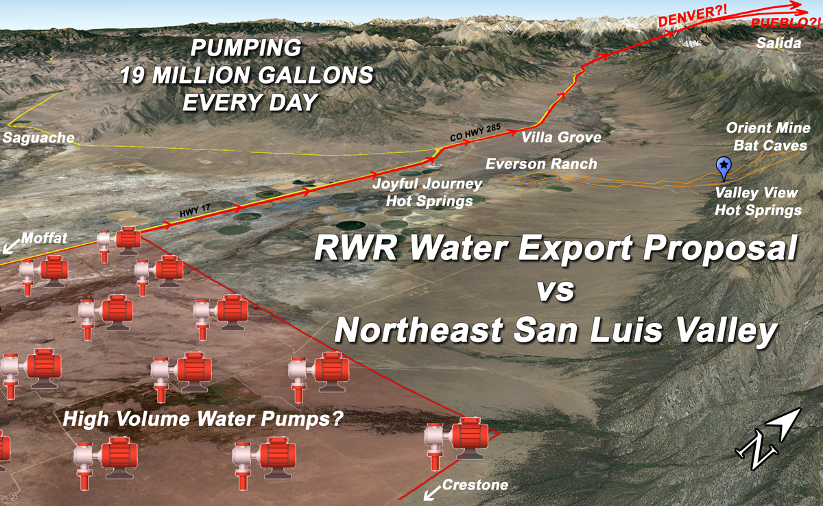 RWR Impact on Northeast San Luis Valley illustrated